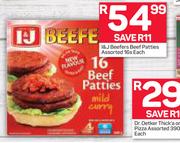 I&J Beefers Beef Patties Assorted-16s Each