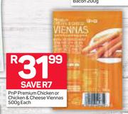 PnP Premium Chicken Or Chicken & Cheese Viennas-500g Each