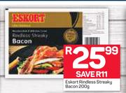 Eskort Rindless Streaky Bacon-200g