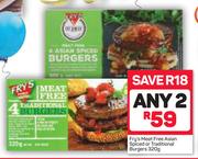 Fry's Meat Free Asian Spiced Or Traditional Burgers-2 x 320g