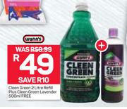 Cleen Green Refill-2Ltr Plus Cleen Green Lavender-500ml
