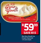 Ola Gino Ginelli Ice Cream-1.4Ltr Each