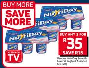 Danone NutriDay Smooth Low Fat Yoghurt-6x100g