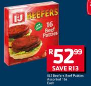 Beefers Beef Patties 16s-Each
