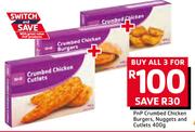 PnP Crumbed Chicken Burgers/Nuggets & Cutlery-3x400g