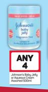 Johnson's Baby Jelly Or Aqueous Cream-4x500ml