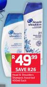 Head & Shoulders Shampoo Assorted-400ml Each