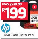 HP 650 Black Blister Pack
