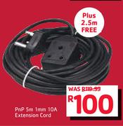 PnP 5m 1mm 10A Extension Cord With 2.5m Free