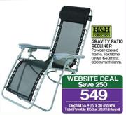 H&H Collection Gravity Patio Recliner