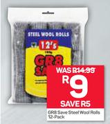 GR8 Save Steel Wool Rolls-12 Pack