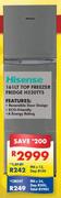 HISENSE 161LT Top Freezer Fridge - H220TTS