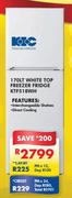 KIC 170LT White Top Freezer Fridge - KTF518WH