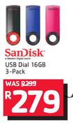 Sandisk USB Dial 16GB 3-pack