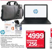 HP 15.6” Celeron Notebook Bundle