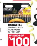 Duracell Plus Power AA Or AAA Batteries 12 Pack-Each