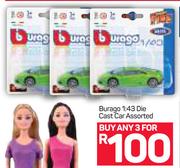 Burago 1:43 Die Cast Car Assorted-For 3