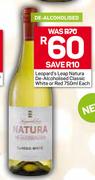 Leopard's Leap Natura De-Alcoholised Classic White Or Red-750ml Each