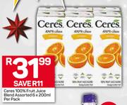 Ceres 100% Fruit Juice Blend-6X200ml Per Pack
