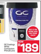 GC Coatings 20Ltr White Contractors PVA
