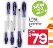 Topline 6 Piece Black Tip Screwdriver Set