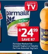 Parmalat Medium Fat Smooth Yoghurt Or Fabulite Fat Free Assorted-1Kg