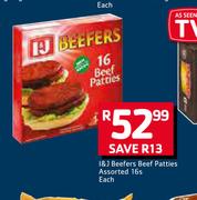 I&J Beefers Beef Patties Assorte-16s