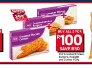 Pnp Crumbed Chicken Burgers, Nuggets And Cutlets-3 x 400g