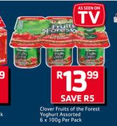 Clover Fruits Of The Forest Yoghurt Assorted-6 x 100g Per Pack 