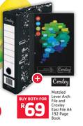 Croxley Mottled Lever Arch File & Corxley Easi File A4 192 Page Book-Both For