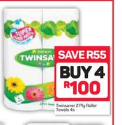 Twinsaver 2 Ply Roller Towels-4s