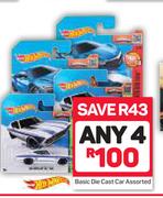 Hot Wheels Basic Die Cast Car Assorted-For 4