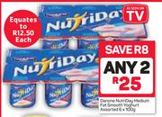 Danone Nutriday Medium Fat Smooth Yoghurt-2x6x100g