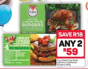 Fry's Meat Free Asian Spiced Or Traditional Burgers-2x320g