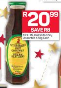 Mrs H.S. Ball's Chutney 470g-Each