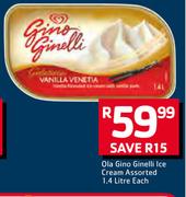 Ola Gino Ginelli Ice Cream Assorted-1.4Ltr Each