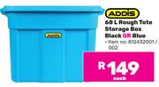 Addis 68L Rough Tote Storage Box Black Or Blue-Each