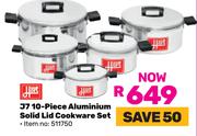 Hart J7 10 Piece Aluminium Solid Lid Cookware Set
