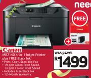 Canon MB2140 4-In-1 Inkjet Printer Plus Free Black Ink