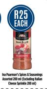 Ina Paaman's Spices & Seasonings Assorted(Excludes Italian Cheese Sprinkle 200ml)-200ml Each