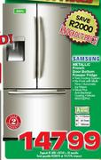 Samsung 491Ltr Metallic French Door Bottom Freezer Fridge RF67DEPN1