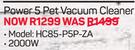 Hoover 2000W Power 5 Pet Vacuum Cleaner HC85-P5P-ZA