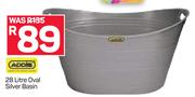 Addis 28Ltr Oval Silver Basin