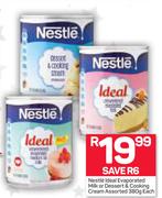 Nestle Ideal Evaporated Milk Or Desert & Cooking Cream-380g Each