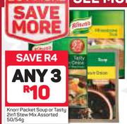 Knorr Packet Soup Or Tasty 2 In 1 Stew Mix Assorted-3 x 50/54g