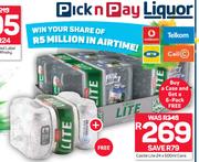 Castle Lite Cans-24 x 500ml Buy A Case & Get A 6 Pack Free
