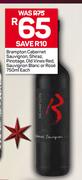 Brampton Cabernet Sauvignon, Shiraz, Pinotage, Old Vines Red, Sauvignon Blanc Or Rose-750ml Each