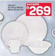 Valvetro 16 Piece Ribbed White Dinner Set