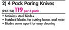 Bakers & Chefs 4 Pack Paring Knives