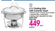 Bakers & Chefs 3.7ltr Chafing Dish With Ceramic Insert